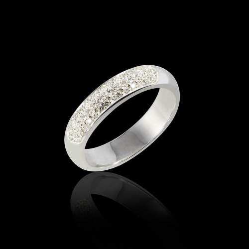 Saturne Diamond Wedding Band White Gold